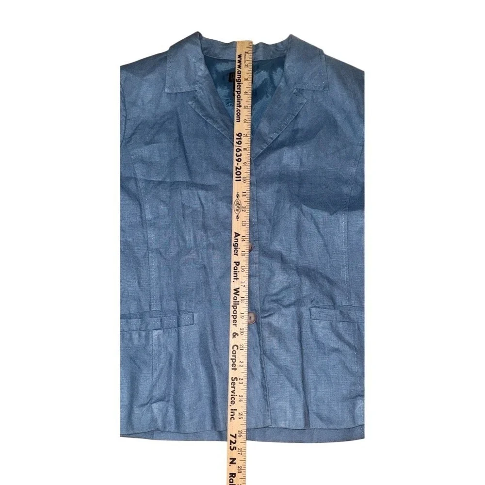 Rafaella Pant Suit Set Womens Size 14 Blue Shimmer Blazer Jacket‎ & Pants